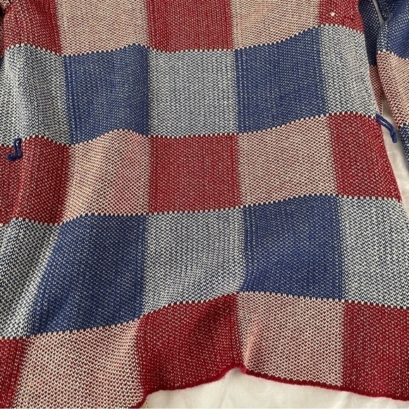 ModCloth SMALL Simply Snuggly Plaid Cardigan Blue Red Cotton - Picture 9 of 11